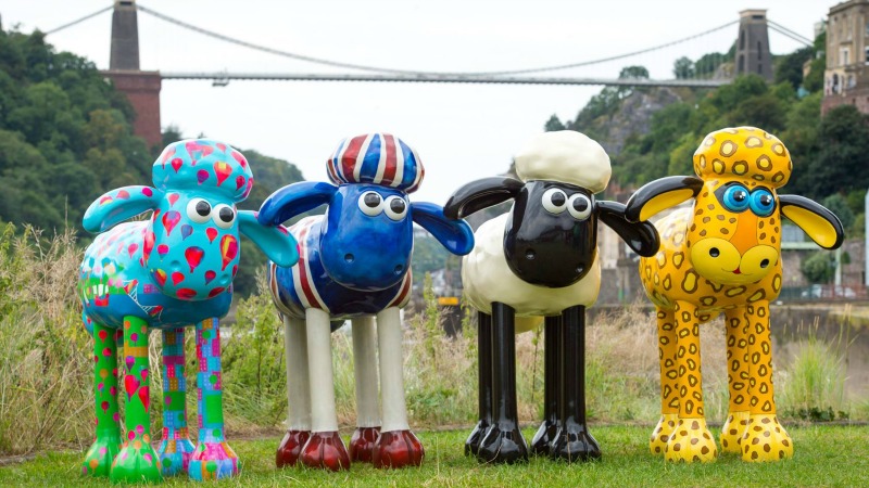 Shaun the sheep can be spotted all around Bristol. 
