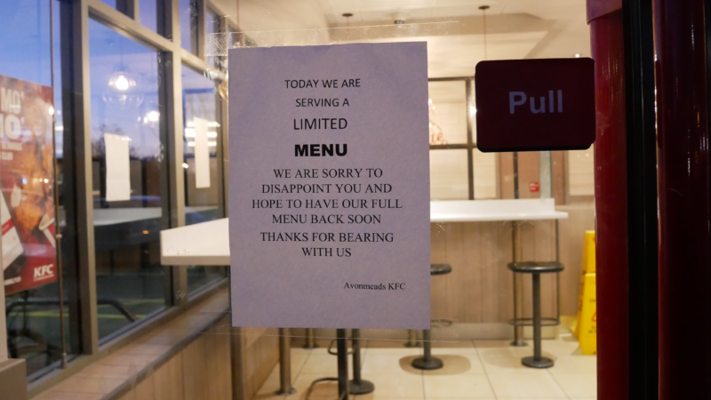 KFC Limited Menu sign