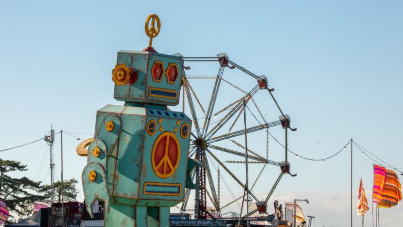 Bestival's classic robot statue
