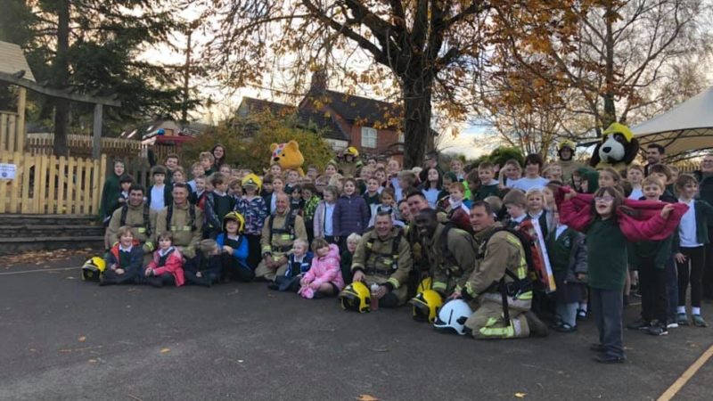 Student's from Blagdon primary school showed their support for the firefighters