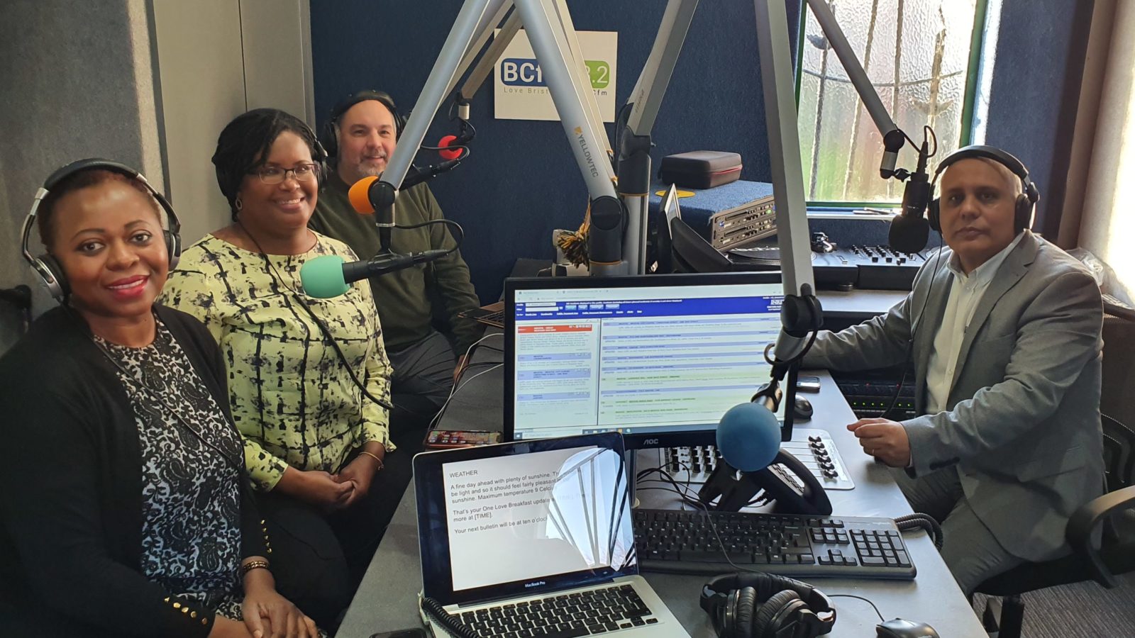 Key figures in the newly opened BCFM studio