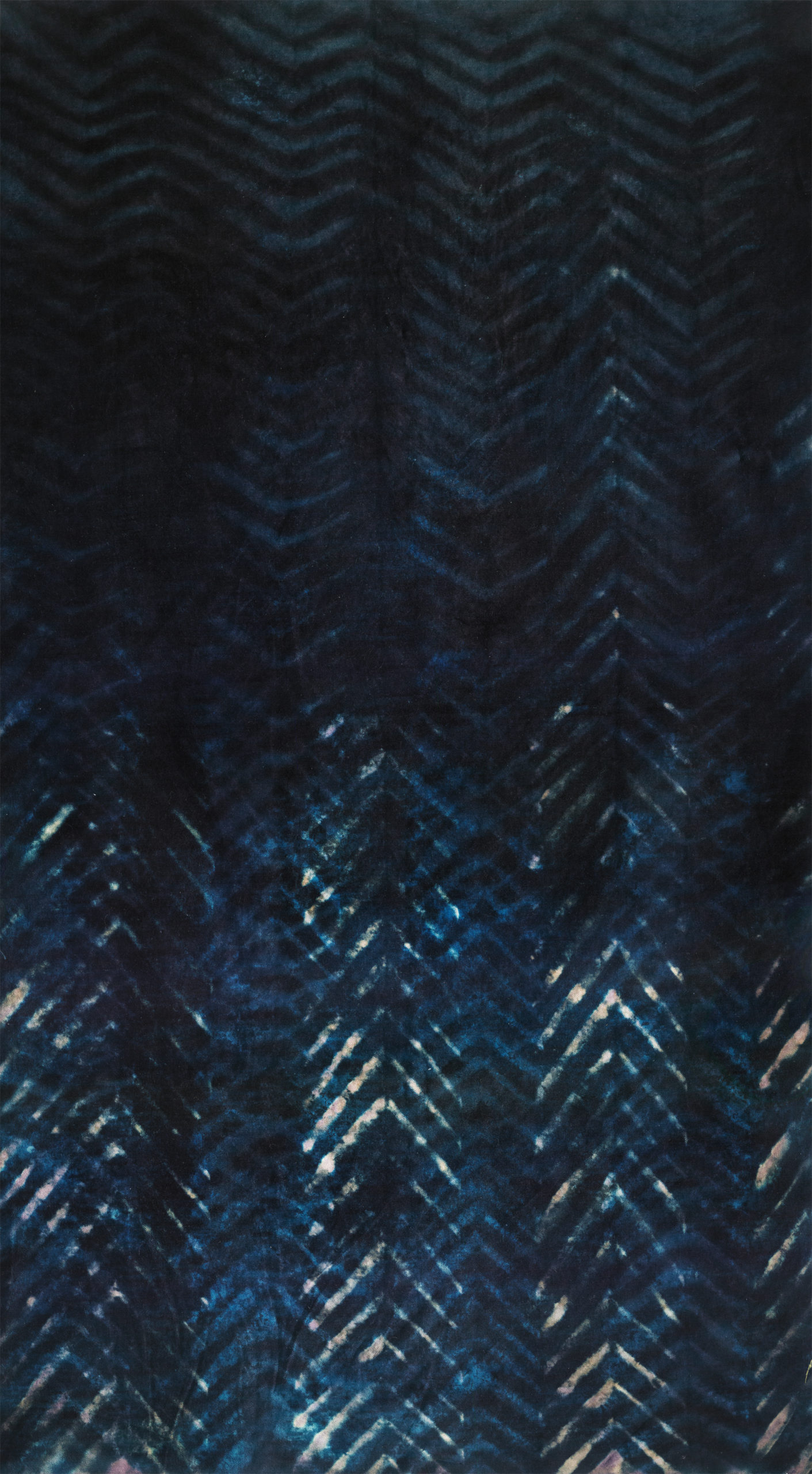Photo of navy blue shibori dyed artwork