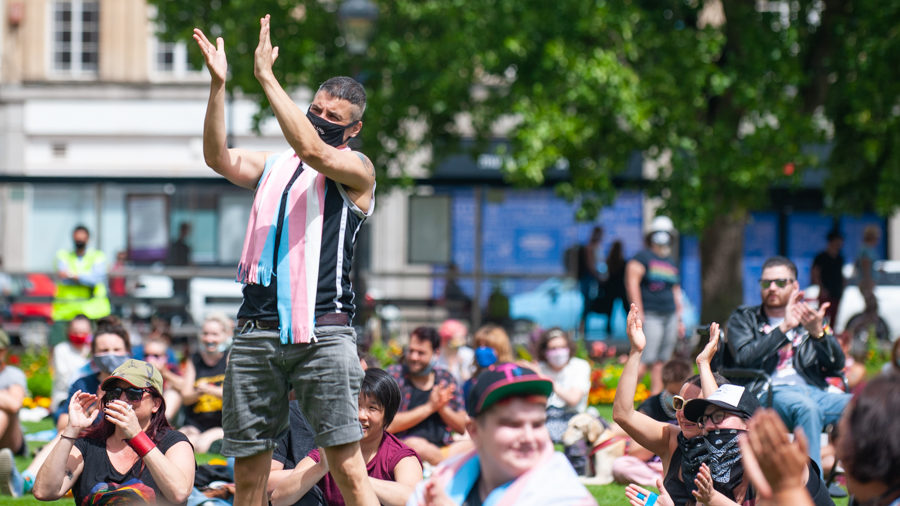 Trans flag protest updates at Bristol24/7