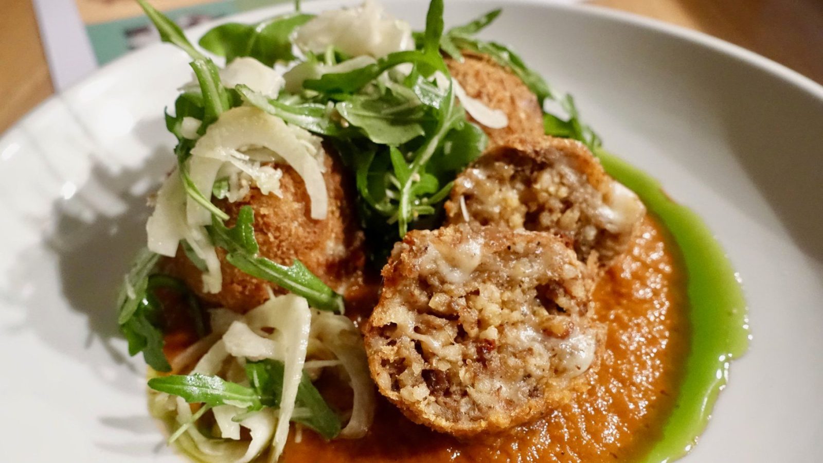 Gallimaufry Somerset beef ragu mozarella arancini