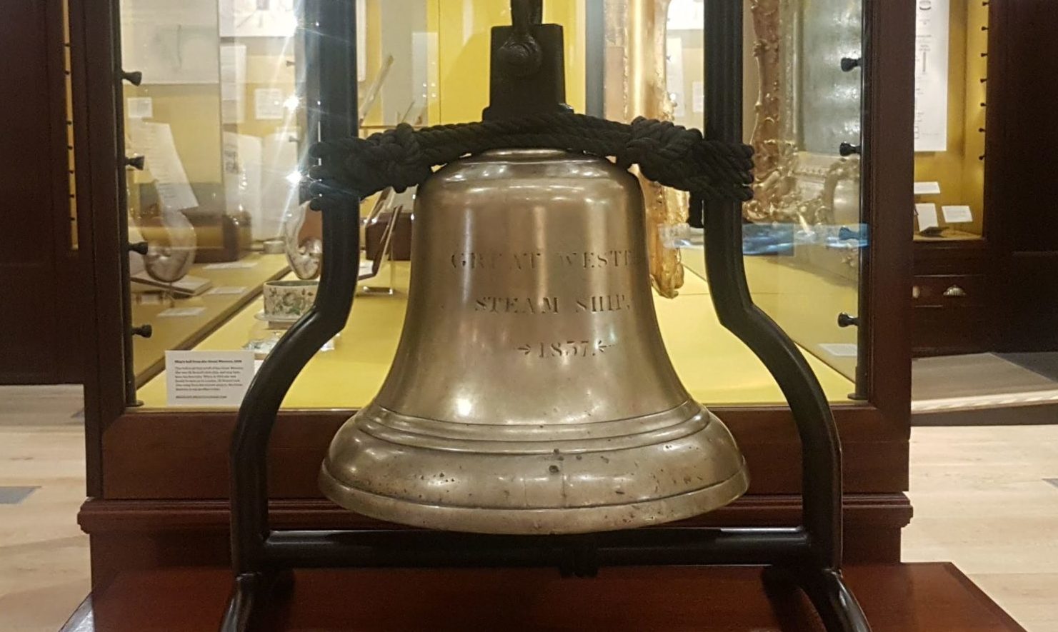 A large brass bell.