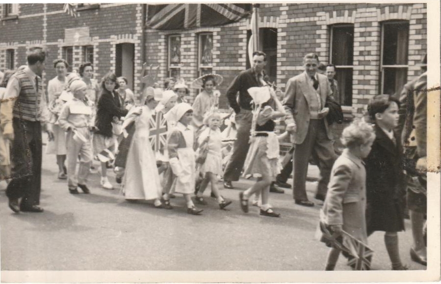 Queen's Coronation street party in 1953 on Bradley Crescent
