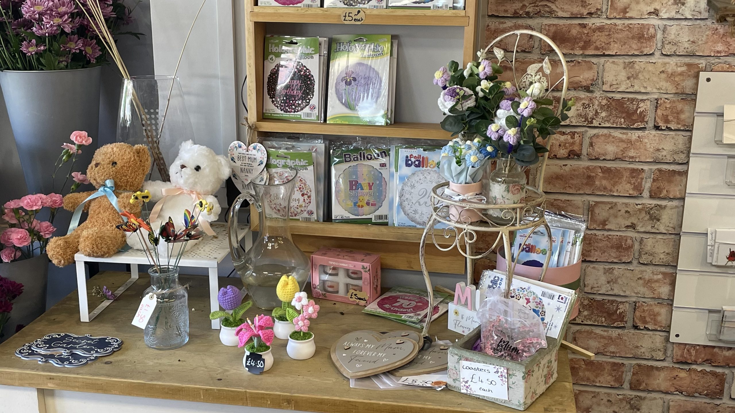 Gifts, soft toys and balloon decorations at Don Gay’s Florist – photo Alex Cavanagh