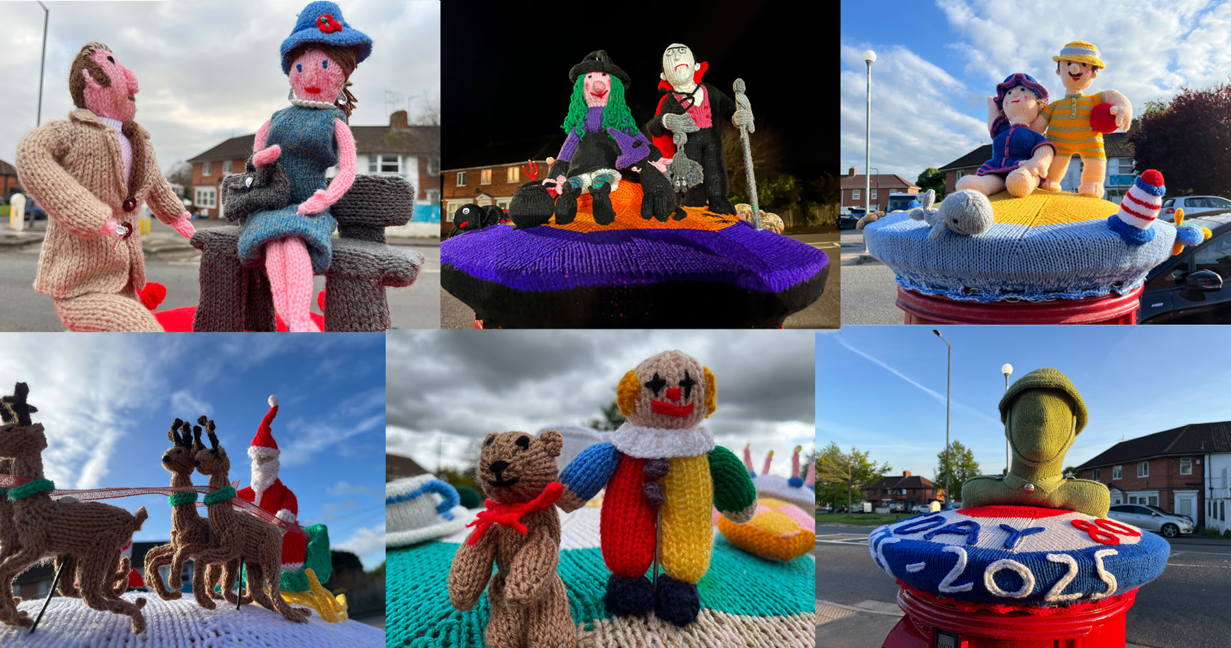 Several different knitted toppers