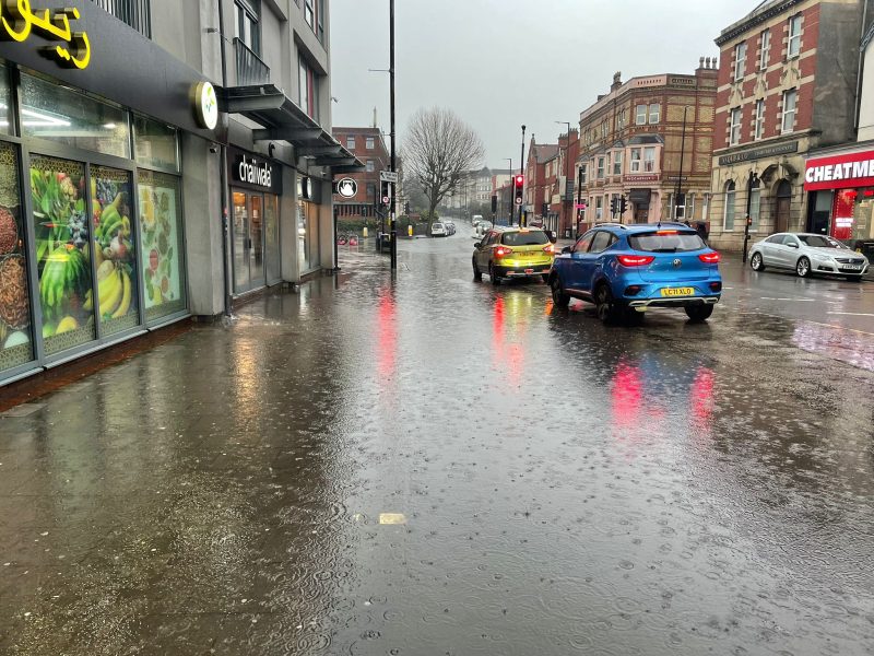 During February’s heavy downpours, the entire footpath along Stapleton Road was left underwater - image: Joss Thomas