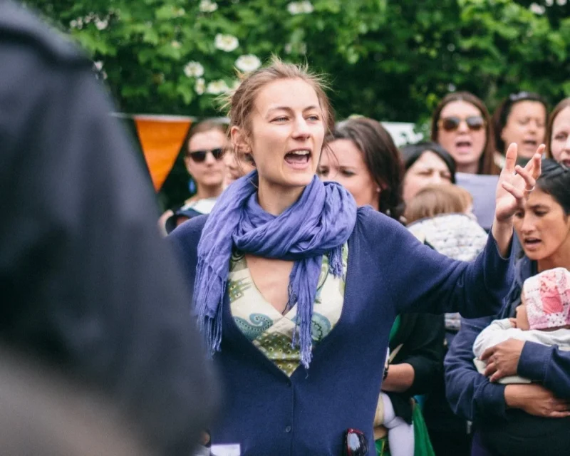 Julie Turner of BYOB Choir singing