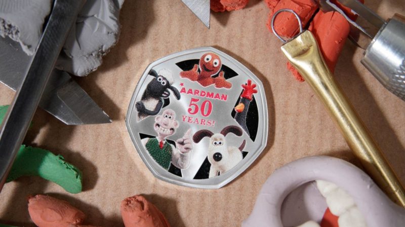 50p coin commemorates Aardman’s 50th anniversary