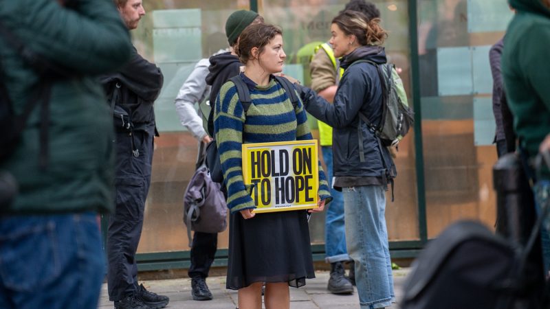 In photos: protest outside hotel housing asylum seekers